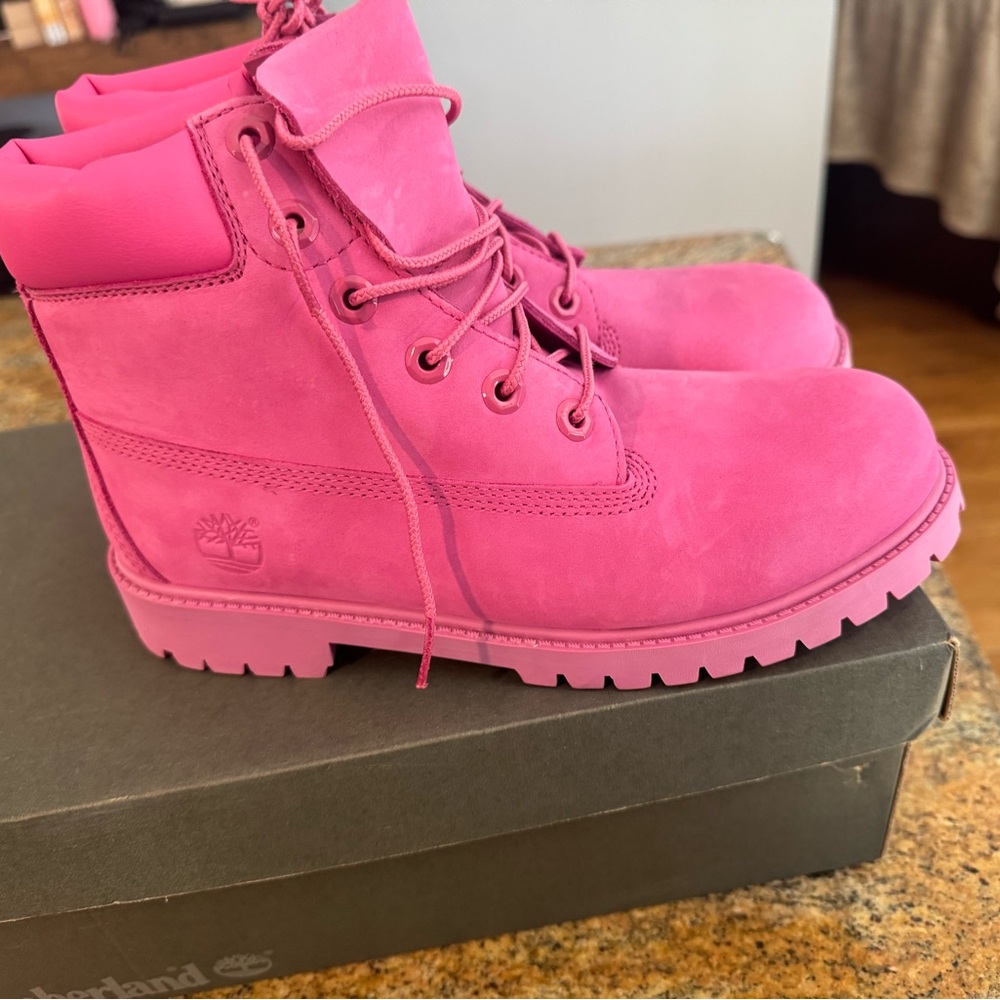 Pink Timberland boots